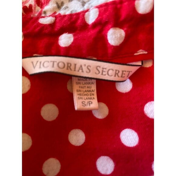 Victorias Secret White Red pink Flannel Snowflake Pajamas Size Small - Picture 3 of 8